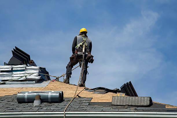 Professional Gutter Installation technician working in Troy, IN